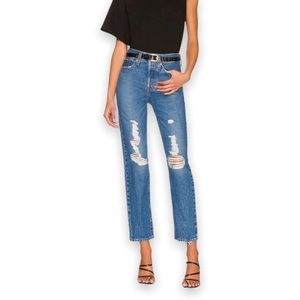 NWT Levi’s Wedgie Straight High Rise Distressed Jeans Sz 27